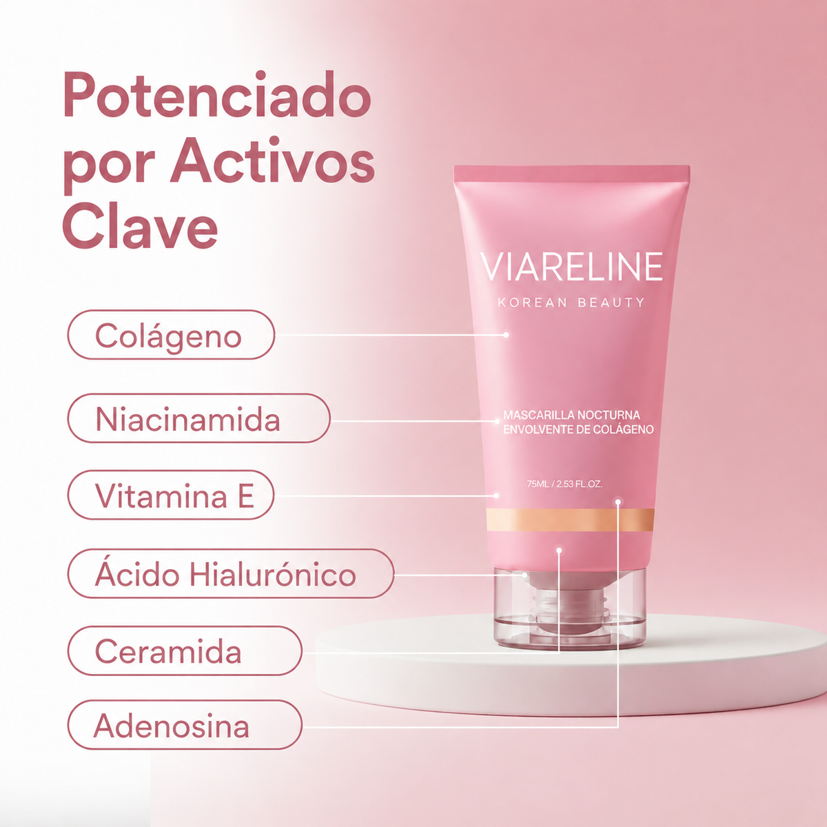 Mascarilla Facial Nocturna de Colágeno - Compra 1 lleva 2 + Aplicador Gratis