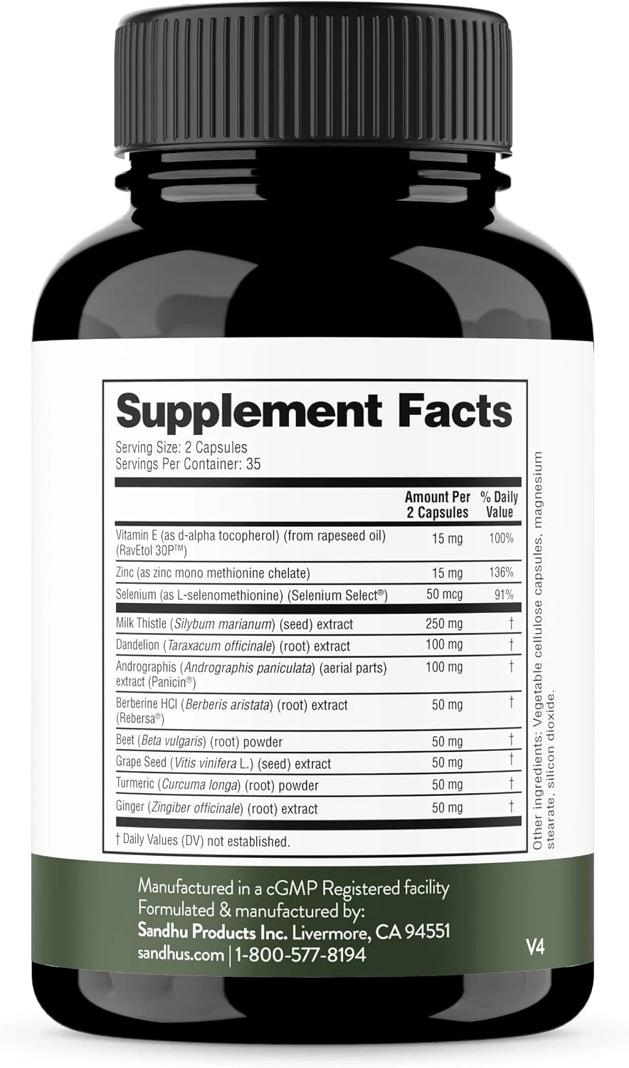 Liver Cleanse Detox Desintoxicante y Reparador para la Limpieza del Hígado - Cardo Mariano - Raíz de Diente de León Salud Hepática I 100% Organico