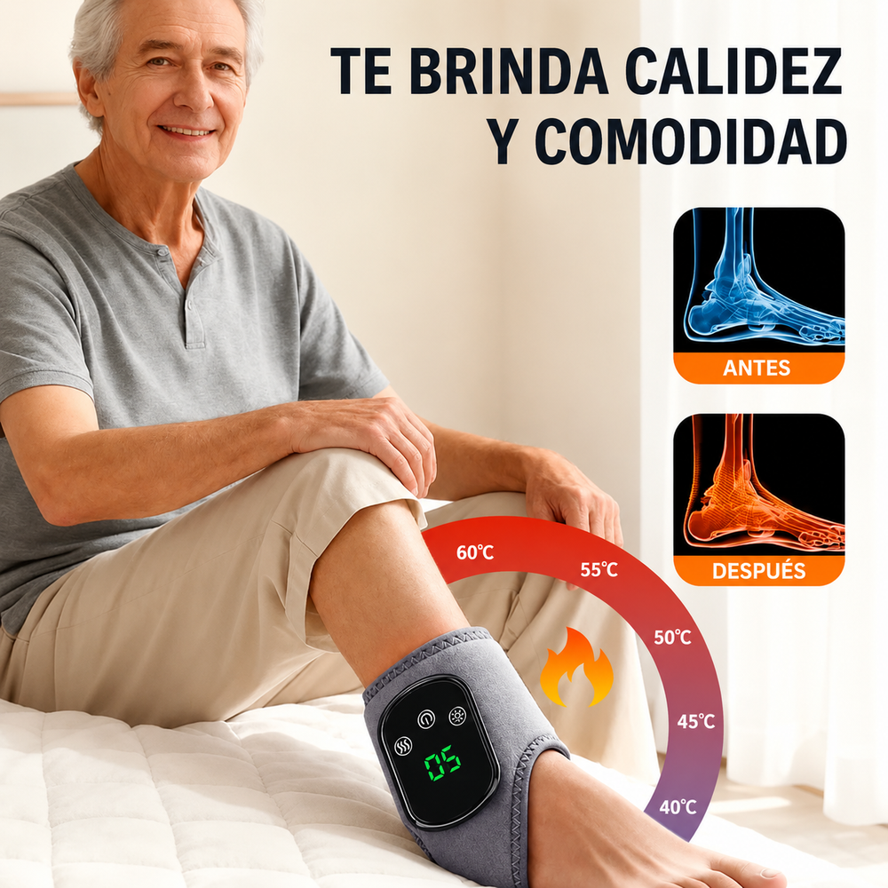 Masajeador Térmico Terapeutico 3 en 1 para Pies y Tobillos - Alivia Dolor, Ardor, Hormigueo y Entumecimiento en los Pies.