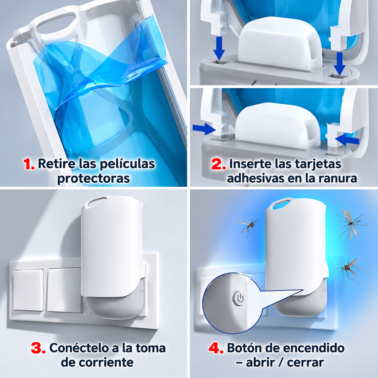 Trampa de Insectos 1 Base Enchufable + 4 cartuchos Gratis
