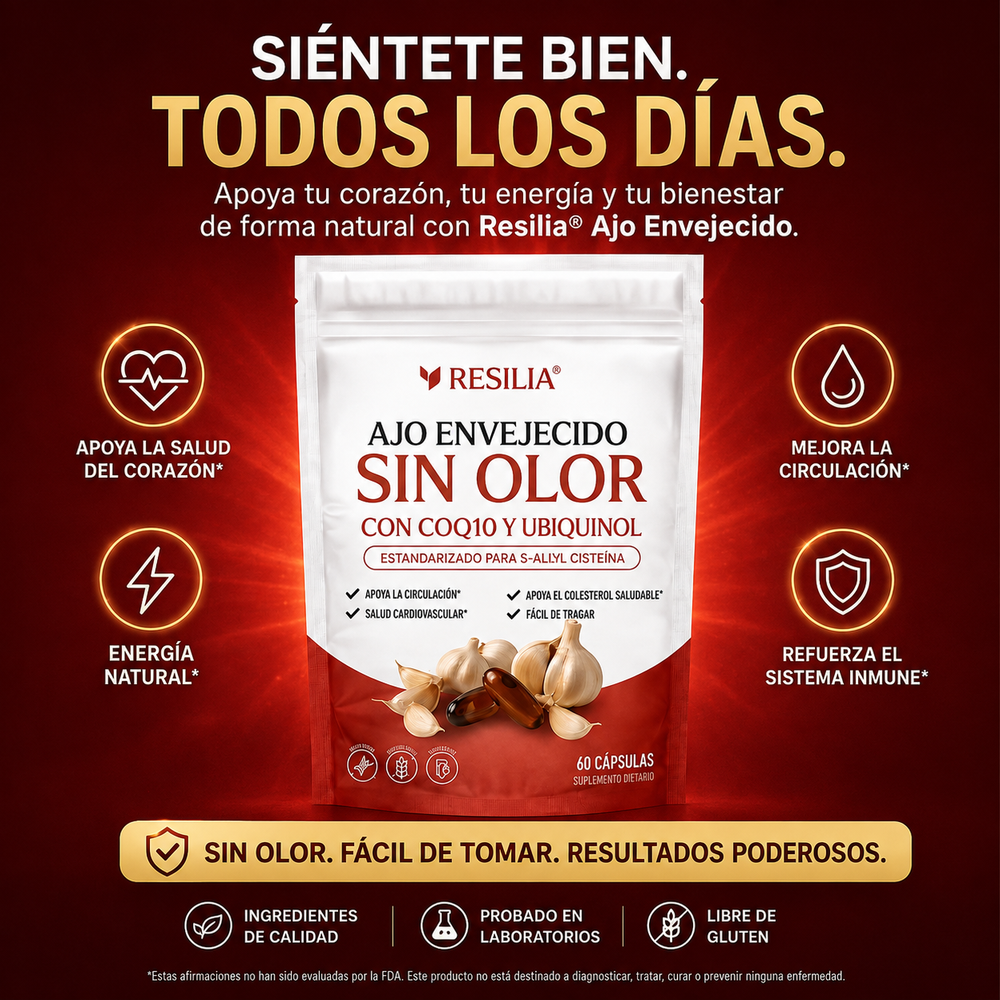 Ajo Añejado Sin olor - Fórmula Premium (60 Cápsulas) 100% Puro, Natural y Organico | Complemento dietético